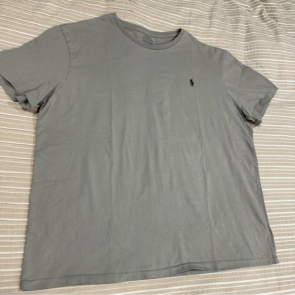 Polo Ralph Lauren Shirt Mens XL Gray Cotton Short Sleeve dark Gray Horse preppy